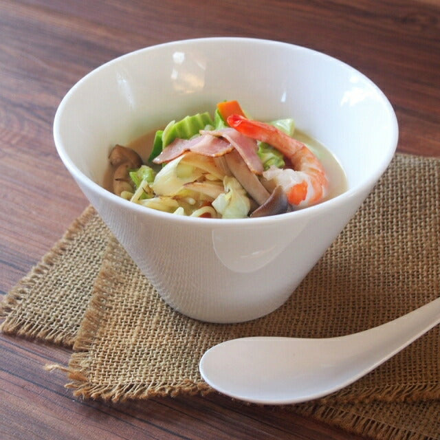 白磁 16.5cm スリム ラーメンボウル