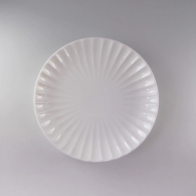 かすみ 丸皿 14.5cm 和食器 菊型  取り皿 白 青白 さくら