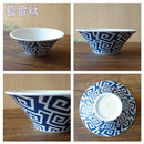 【全商品ポイント10倍！6/111:59まで！】雷紋21cmボール朱/藍ラーメン器おしゃれオシャレ食洗機対応食器業務用中華うどん麺類丼どんぶり普段使い鉢盛鉢