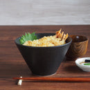 ブラック黒カレーうどんどんぶり16.5cmスリムラーメンボウルエボニー天丼台形丼丼ぶりらーめん拉麺オシャレおしゃれラーメン丼丼物