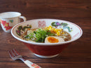ラーメンどんぶり赤三ツ龍お子様用18cm屋台のラーメンどんぶり（アウトレット込み）【業務用】どんぶり丼ドンブリ丼ぶり麺鉢ラーメン鉢らーめん拉麺中華そばオシャレおしゃれ昔ながら懐かしいラーメン丼子供用