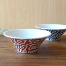【全商品ポイント10倍！6/111:59まで！】雷紋21cmボール朱/藍ラーメン器おしゃれオシャレ食洗機対応食器業務用中華うどん麺類丼どんぶり普段使い鉢盛鉢