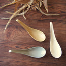 リゾットスプーンアースカラー3色レンゲれんげスープラーメンオシャレおしゃれホワイト白ベージュグレーブラウン茶ナチュラルおしゃれかわいい日本製陶器磁器薄い軽いすくいやすい