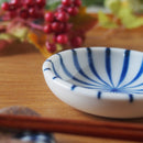 ゴス十草小皿豆皿2.5寸皿7.5cm丸皿呉須青ブルーおしゃれ上品落ち着いたお通しおつまみ漬物和風和食器料亭小料理屋