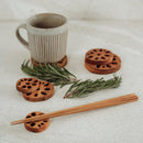 【5個セット】【送料無料】【ネコポス】箸置き木製れんこん4cm蓮根縁起物木ウッドチークチーク材ブラウン茶色カフェナチュラルオーガニックかわいいおしゃれモダン