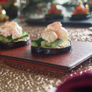 クリスマスお皿飛白墨縅平長角皿17cm白黒フラット皿前菜パン皿焼物寿司皿桜餅手毬寿司てまり寿司