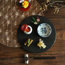 墨縅（すみおどし）26cm平丸皿洋食器中皿皿洋食黒い皿レストランおしゃれオシャレ食洗機対応食器業務用イタリアンフレンチディナーメインディッシュ