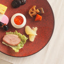 お皿茜縅27.5cmプレート赤赤い皿朱色茶色洋食器中皿皿洋食レストランおしゃれオシャレ食洗機対応食器業務用イタリアンフレンチディナー皿おうち時間お皿