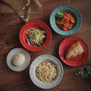 ラフィネ21.5cmスープ＆パスタ皿スモークホワイト/アンティークブルー/ヴィンテージレッドスープ皿パスタ皿皿お皿食器レトロアンティーク白青赤水色おしゃれビンテージランチカフェかっこいい高級パスタ皿古めかしい