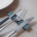 【送料無料】【ネコポス】大理石11cmカトラリーレストグリーン４本セット業務用箸置きおしゃれオシャレペアキッチン用品食器天然素材石大理石洋食器自然おうち時間