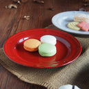 ハロウィンラフィネ19cmリムプレートホワイト/ブルー/レッド/グレーパン皿デザート皿ケーキ皿お皿ヴィンテージクラシック食器レトロアンティーク白青赤グレー水色おしゃれビンテージランチカフェかっこいい古めかしい