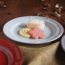 ラフィネ 19.5cmリムプレート ホワイト/ブルー/レッド/グレー