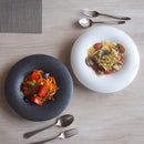 銀鱗24cmミート皿モワール丸皿シルバーパスタ皿高級感イタリアンフレンチかっこいいエレガントフォルム輝くラメキラキラかっこいい食べやすい