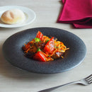 銀鱗24cmミート皿モワール丸皿シルバーパスタ皿高級感イタリアンフレンチかっこいいエレガントフォルム輝くラメキラキラかっこいい食べやすい