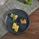 悠玄19cm切立プレート6寸おせちお節料理お節和風シルバーブラウンチャコールグレー光沢キラキラ丸皿丸刺身正月お正月盛り皿日本製
