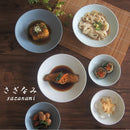 和食器深皿21cmさざなみ白/青白/ブルーグレー食器煮魚そうめん涼しげ爽やかおしゃれオシャレかわいい美濃焼
