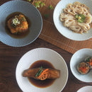 和食器深皿21cmさざなみ白/青白/ブルーグレー食器煮魚そうめん涼しげ爽やかおしゃれオシャレかわいい美濃焼