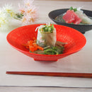 向付赤とちり刺身鉢丸皿中鉢煮物鉢食器和食器和風割烹刺身和食日本料理平鉢小鉢高台おしゃれ高級