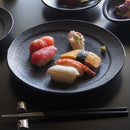 黒粋こくすい24cmプレート丸皿シルバーメインディッシュメインディナー高級感イタリアンフレンチおしゃれかっこいいエレガント輝くラメキラキラ