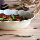 HANAオーバルボウル21cm鉢ボウル深鉢深皿オーバル楕円花型花華はなベージュ織部緑色緑グリーン黄色黄イエロー白ホワイトカレーシチューおしゃれかわいい可愛い日本製