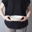 HANAオーバルボウル21cm鉢ボウル深鉢深皿オーバル楕円花型花華はなベージュ織部緑色緑グリーン黄色黄イエロー白ホワイトカレーシチューおしゃれかわいい可愛い日本製