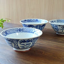 うすかる麺鉢「藍凛堂」福福/間取藍花/祥瑞ラーメン器おしゃれオシャレ食洗機対応食器業務用中華うどん麺類丼どんぶりうどん軽い薄い