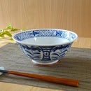 うすかる麺鉢「藍凛堂」福福/間取藍花/祥瑞ラーメン器おしゃれオシャレ食洗機対応食器業務用中華うどん麺類丼どんぶりうどん軽い薄い