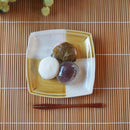 角皿銘々皿市松13cm黄白小和菓子のお皿まんじゅう和菓子正角皿取り皿スクエアいちまつイチマツ黄色イエロー小さい和食器食器皿暖かい白ホワイト白化粧おうち時間お皿