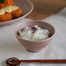 シーヴァ飯碗グレーレッドビーンお茶碗茶碗食器灰色ピンクくすみカラーご飯インスタ映えおしゃれオシャレかわいい美濃焼おうち時間
