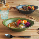 カレー皿インバリカレーボウル24cm楕円グレー/オリーブ/プラム/スカイブルーおしゃれオシャレカフェカレーライスグリーンパープル灰色緑紫青カフェ風オーバルベーカー