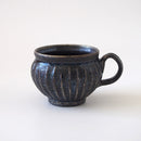 黒釉彫コーヒーC/S信楽焼へちもんコーヒーカップカップコーヒー黒黒色ブラックブロンズ信楽アンティークおしゃれオシャレ喫茶店喫茶カフェ