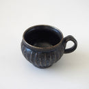 黒釉彫コーヒーC/S信楽焼へちもんコーヒーカップカップコーヒー黒黒色ブラックブロンズ信楽アンティークおしゃれオシャレ喫茶店喫茶カフェ