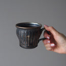 黒釉彫マグカップ信楽焼へちもんマグカップコーヒー紅茶お茶黒黒色ブラックブロンズ信楽アンティークおしゃれオシャレ喫茶店喫茶カフェ
