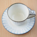塗分十草コーヒーカップ&ソーサーコーヒーカップソーサー十草ブルー青ホワイト白おしゃれオシャレカフェ