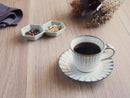 塗分十草コーヒーカップ&ソーサーコーヒーカップソーサー十草ブルー青ホワイト白おしゃれオシャレカフェ
