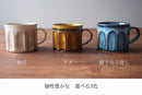 削ぎマグカップマグカップマグカップコーヒーお茶粉引ベージュアメブラウン茶茶色紺紺色青青色ブルー軽い薄い持ちやすいおしゃれオシャレモダンカフェ喫茶店喫茶