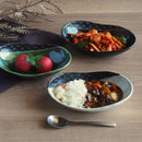 七宝カレー皿鉢ボウル深鉢深皿オーバル楕円カレーパスタ皿パスタサラダ皿サラダ粉引ベージュ織部緑色緑グリーン黒アメおしゃれかわいい可愛い日本製