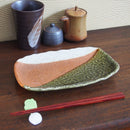 23cm三色塗分長角皿焼き魚焼き鳥やきとり串カツ串かつ揚げ物角皿おかず皿焼物皿居酒屋居酒屋メニュー和食器食器和風