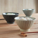 茶碗しのぎ12.8cmお茶碗おちゃわん飯碗選べる3色しのぎ模様ブルー青イエロー黄ベージュグリーン緑おしゃれシンプルナチュラルモダンカジュアル食洗機対応持ちやすいペアお揃い家族子供茶碗和食器ちゃわん日本製