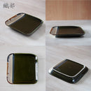 スクエアプレート17cm日和hiyori織部アメ薄青磁四角皿おしゃれ正角皿取り皿スクエア緑グリーン茶ブラウン白ホワイトトーストおかず和菓子ケーキインスタ映えおしゃれオシャレかわいい日本製おうち時間