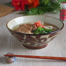 やちむん風琉球唐草6.5寸そば丼るり/ヌキラーメン鉢器おしゃれオシャレ食洗機対応食器業務用蕎麦うどん麺類丼どんぶり沖縄やちむん琉球インスタ映えおうち時間