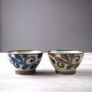 やちむん風琉球唐草くらわんか3.6寸飯碗小るり/サビ茶碗お茶碗おちゃわん器おしゃれオシャレ食洗機対応食器業務用沖縄やちむん琉球インスタ映え