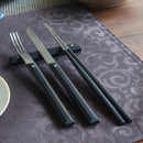 フォークおしゃれ玄美KAKU角デザートフォークスタイリッシュ銀シルバー黒ブラック持ちやすい18-8ステンレス樹脂レストランオシャレ食洗機対応食器カトラリーかっこいいおうち時間