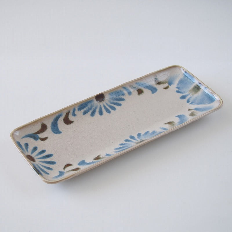 やちむん風 さんま皿 長角皿 29.5cm 琉球てぃーだ