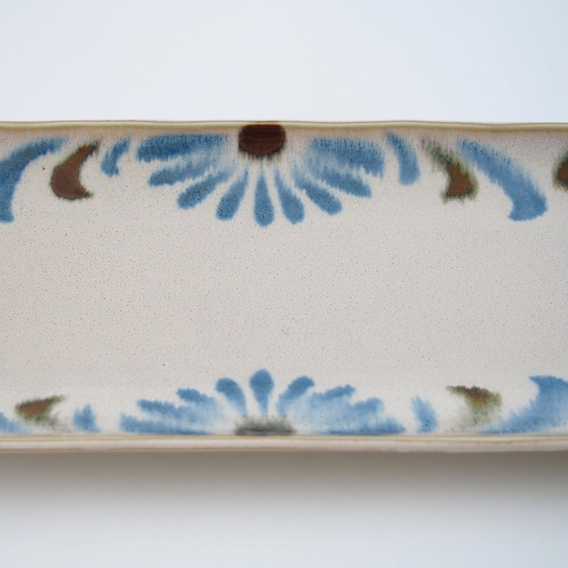 やちむん風 さんま皿 長角皿 29.5cm 琉球てぃーだ