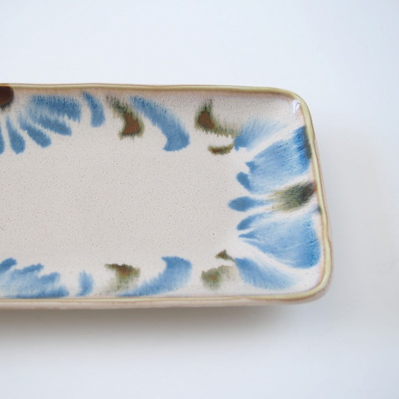 やちむん風 さんま皿 長角皿 29.5cm 琉球てぃーだ