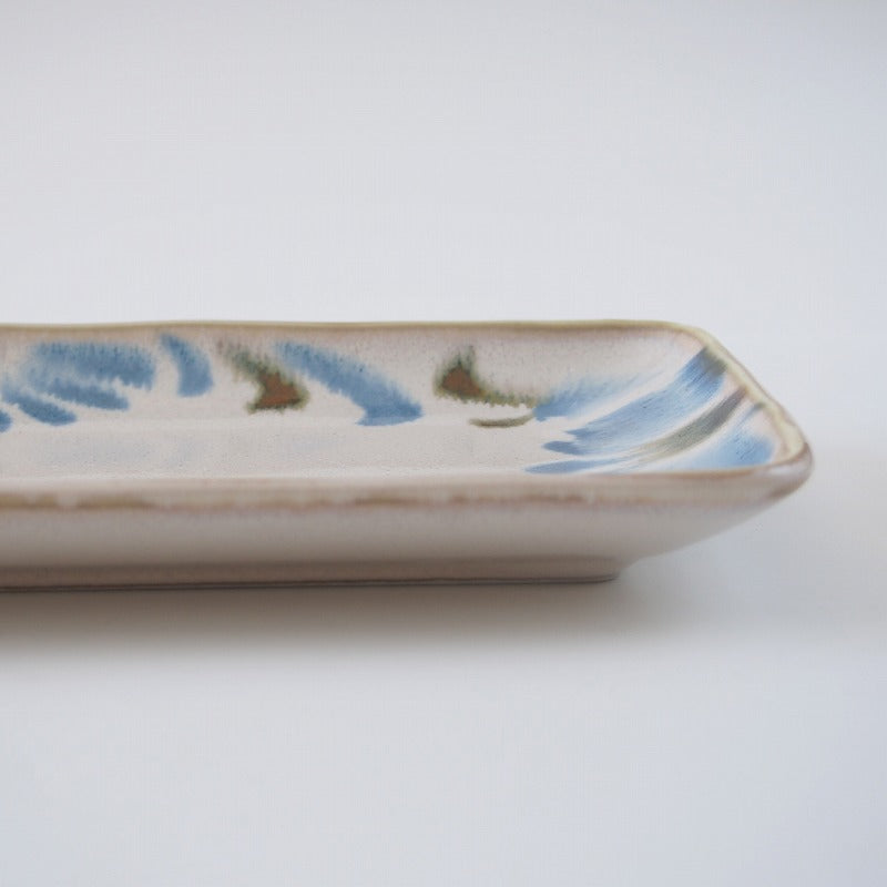 やちむん風 さんま皿 長角皿 29.5cm 琉球てぃーだ