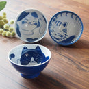 ねこちぐらお茶碗ハチワレ/ミケ/トラちゃわん飯碗猫ごはんおしゃれオシャレかわいい可愛いペア食洗器OK