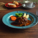 ラフィネ　26cmリムプレート　ホワイト/ブルー/レッド/グレー　