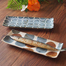 やちむん風ドットさんま皿ブルー/白丸長角皿長皿サンマ皿さんま沖縄サラダ皿器和食器食器どっと青白長い皿おしゃれオシャレ食洗機対応食器和風インスタ映え